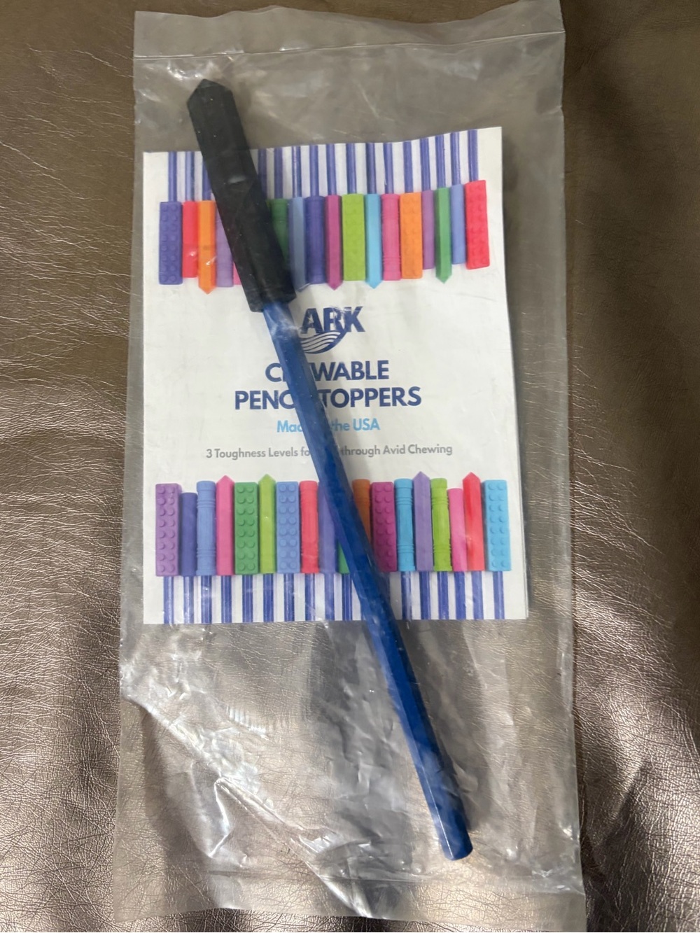 ARK Chewable Pencil Topper - Blue/Black New in sealed bag